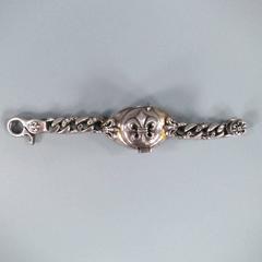 CHROME HEARTS Sterling Silver Fleur De Lis Engraved Chain Heuer Watch