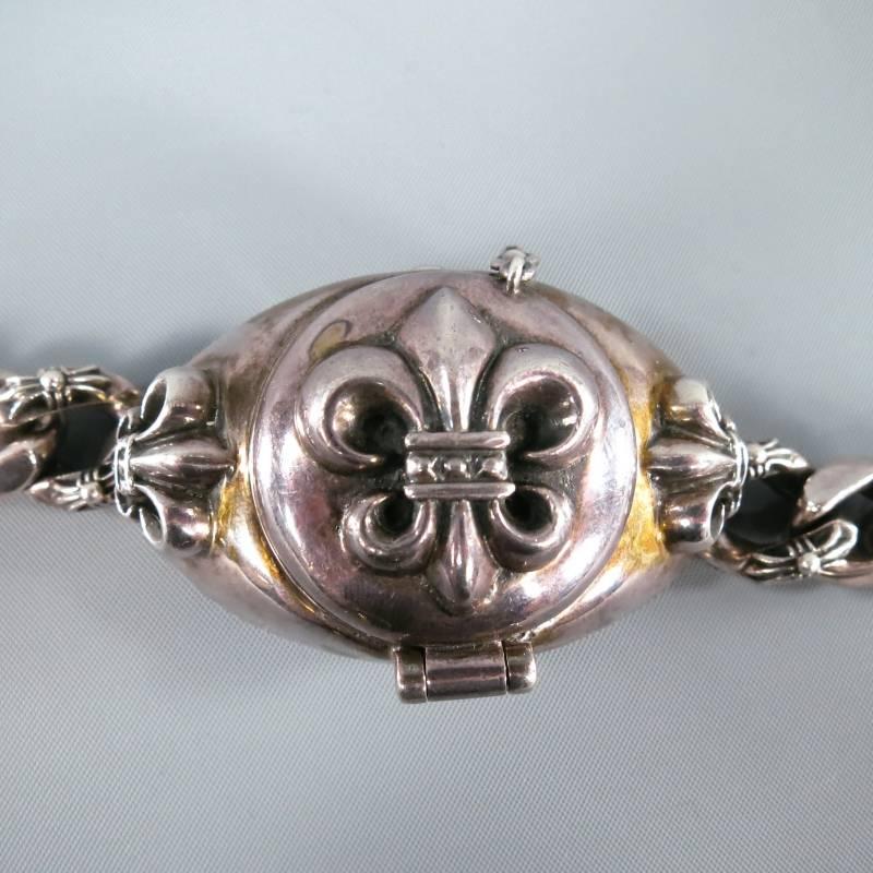 Women's or Men's CHROME HEARTS Sterling Silver Fleur De Lis Engraved Chain Heuer Watch