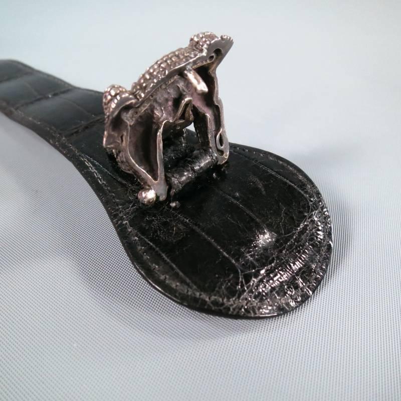 KIESELSTEIN-CORD Sterling Silver .925 Alligator Buckle Bracelet 3