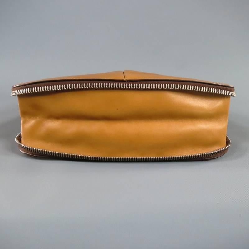 YVES SAINT LAURENT Tan Leather Messanger Shoulder Bag 1