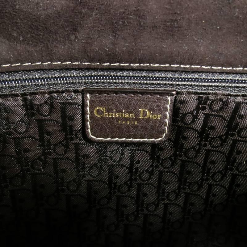 Women's or Men's CHRISTIAN DIOR Brown Leather Saddle Shape Shoulder Bag