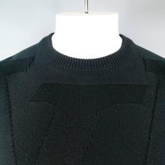 LOUIS VUITTON Size S Black Cotton LV Embossed Logo Pullover