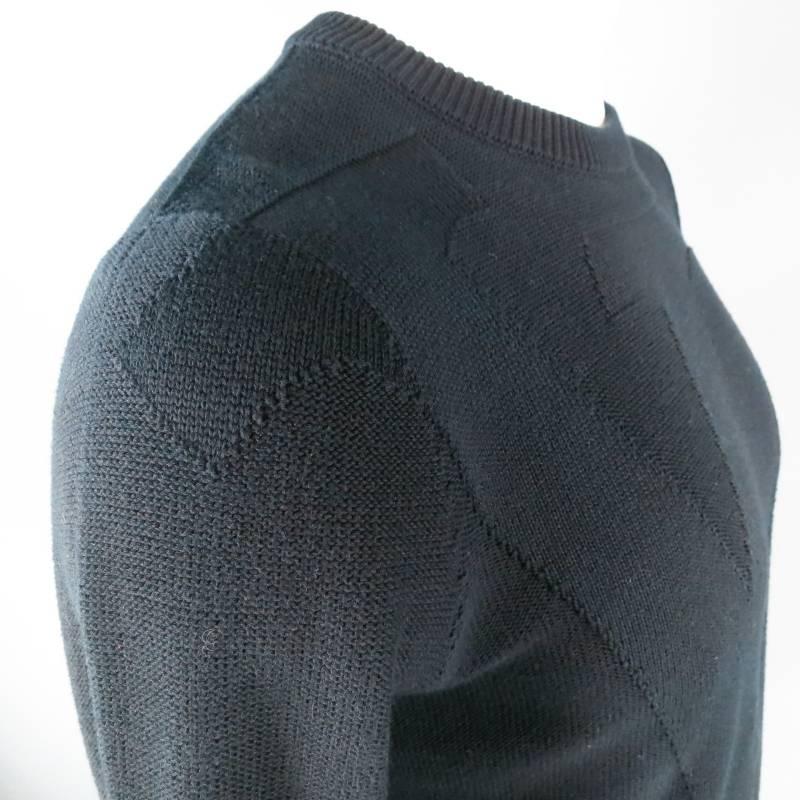 LOUIS VUITTON Size S Black Cotton LV Embossed Logo Pullover 1
