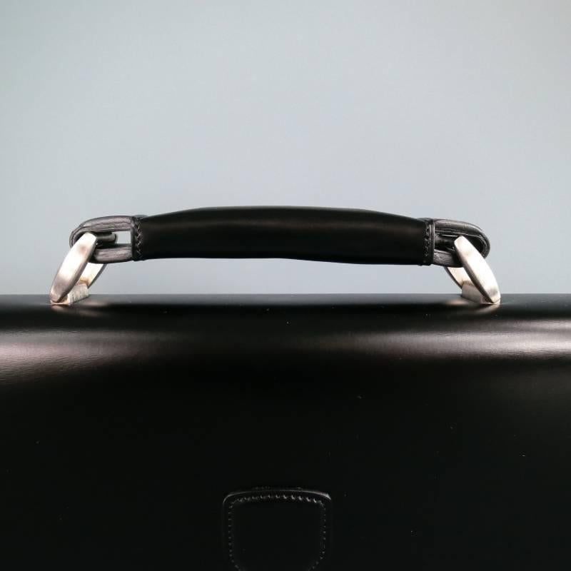 DUNHILL Black Leather Brand New Deadstock Vintage Shoulder Strap Briefcase 3