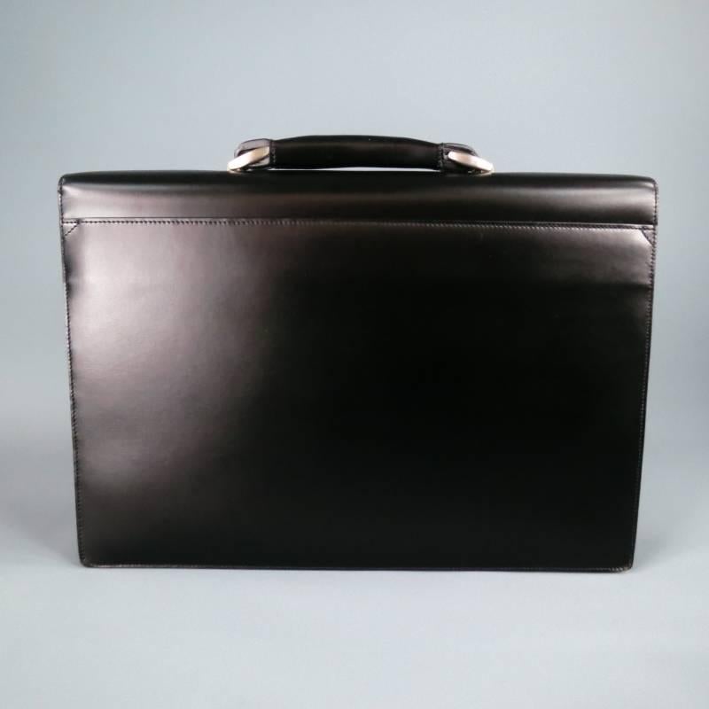 Women's or Men's DUNHILL Black Leather Brand New Deadstock Vintage Shoulder Strap Briefcase