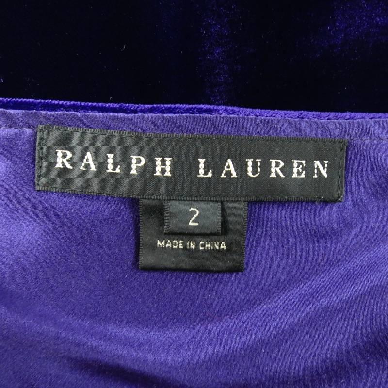 RALPH LAUREN Size 2 Purple Velvet Layered Ruffle Skirt 3