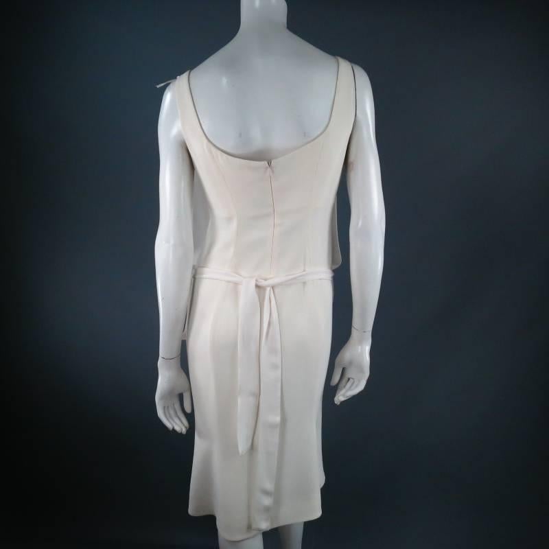VIVIENNE WESTWOOD Red Label Size 6 Cream Beaded Chiffon Overlay Cocktail Dress 1