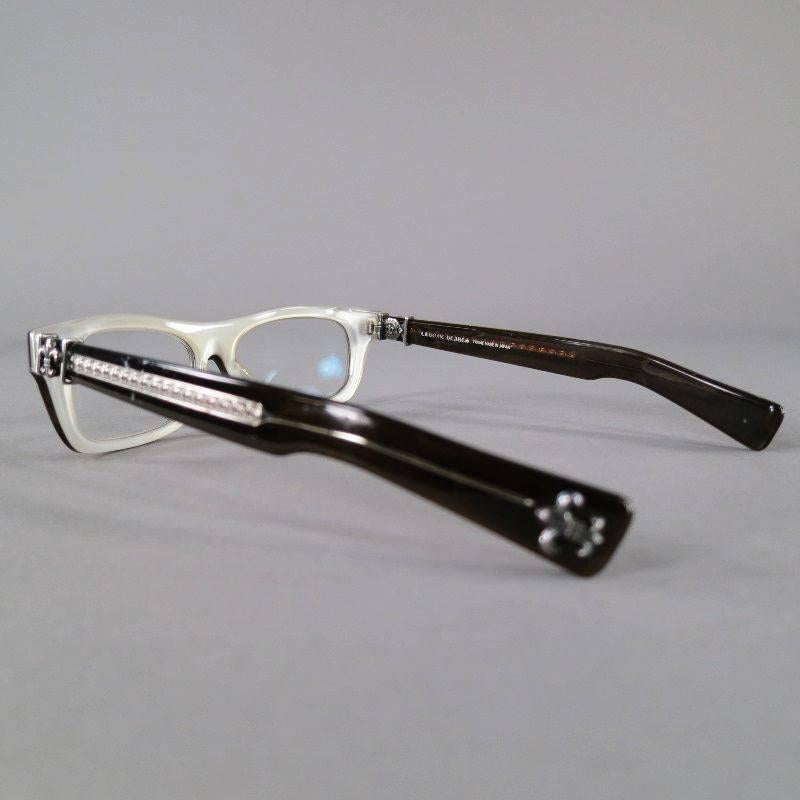 Gris CHROME HEARTS Brown Acetate Sterling Silver Frames T NUC
