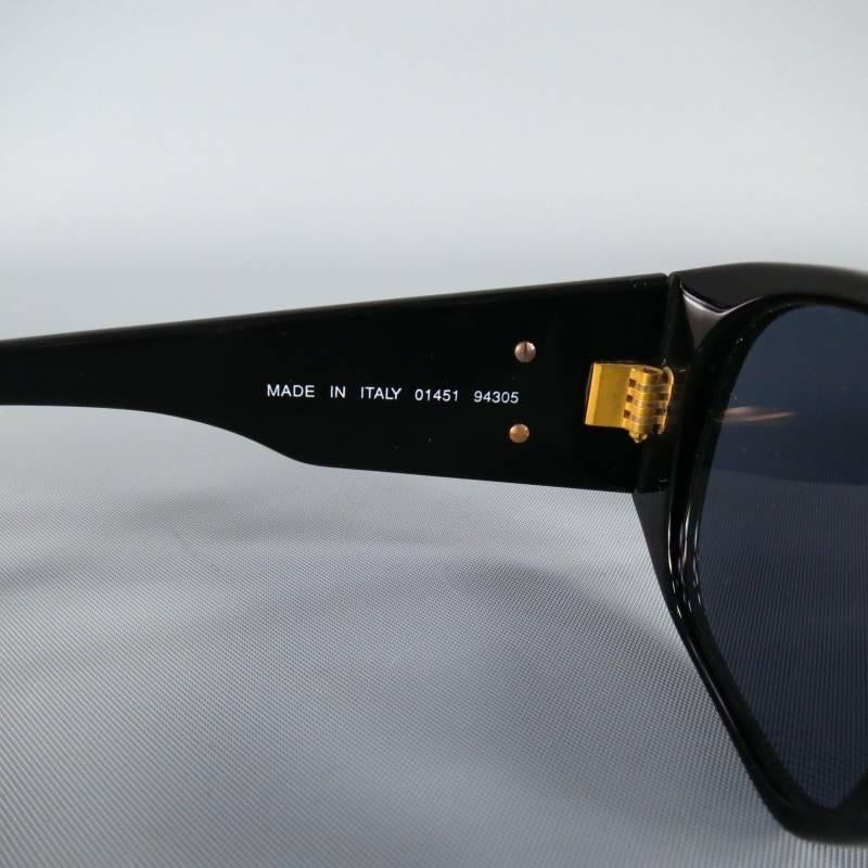 Vintage CHANEL Black Acetate Gold CC Logo 01451 Sunglasses 1