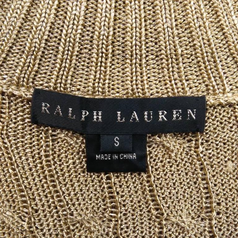 RALPH LAUREN BLACK LABEL Size S Gold Metallic Cable Knit Zip Mock Neck  Cardigan at 1stDibs | ralph lauren gold sweater, ralph lauren gold metallic  sweater, ralph lauren black cardigan