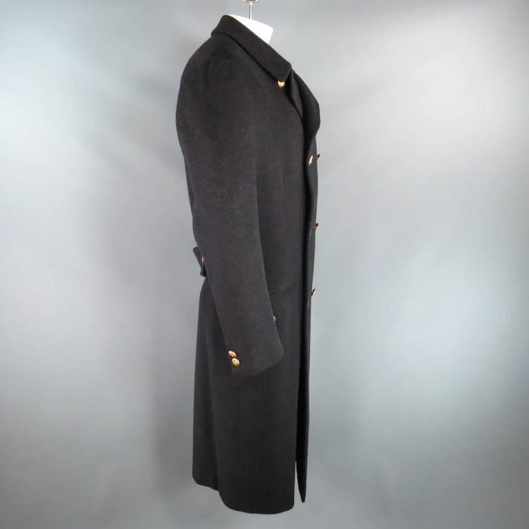 Vintage GIANNI VERSACE Men's 40 Charcoal Wool Gold Medusa Button Pea Coat  at 1stDibs | versace peacoat, versace shearling pea coat, mens peacoat gold  buttons