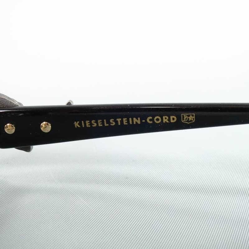 KIESELSTEIN-CORD Silver & Black -Angel Baby- Metal & Acetate Sunglasses In Excellent Condition In San Francisco, CA