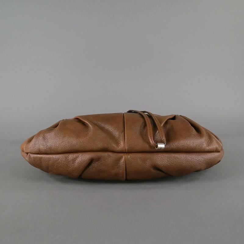 YVES SAINT LAURENT by TOM FORD Brown Ruched Leather Shoulder Bag ...