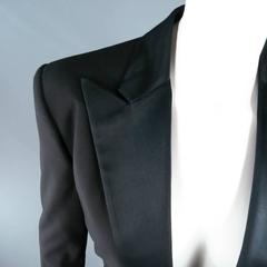 RALPH LAUREN Black Label Size 10 Black Wool Peak Lapel Tuxedo Jacket