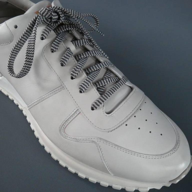 LOUIS VUITTON Size 10 White Leather Spring-Summer 15 Runway Sneakers at 1stdibs