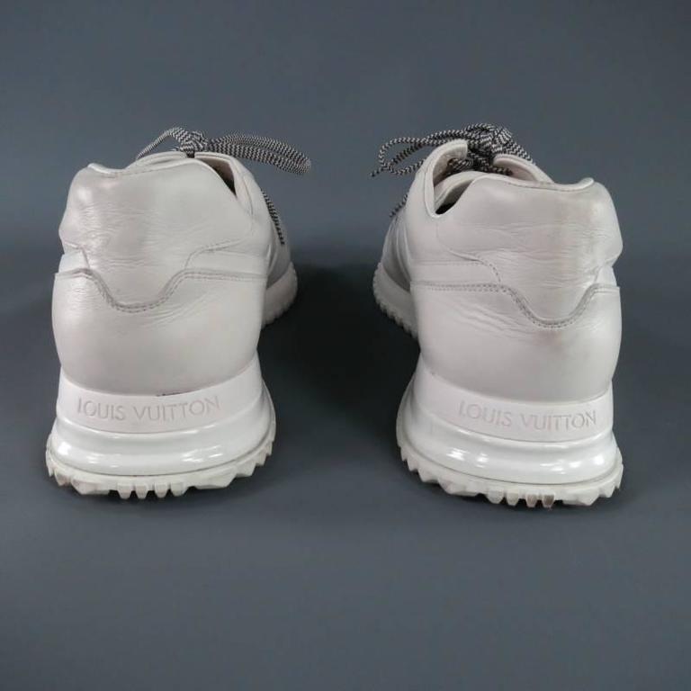 LOUIS VUITTON Size 10 White Leather Spring-Summer 15 Runway Sneakers at 1stdibs