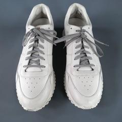 LOUIS VUITTON Size 10 White Leather Spring-Summer 15 Runway Sneakers
