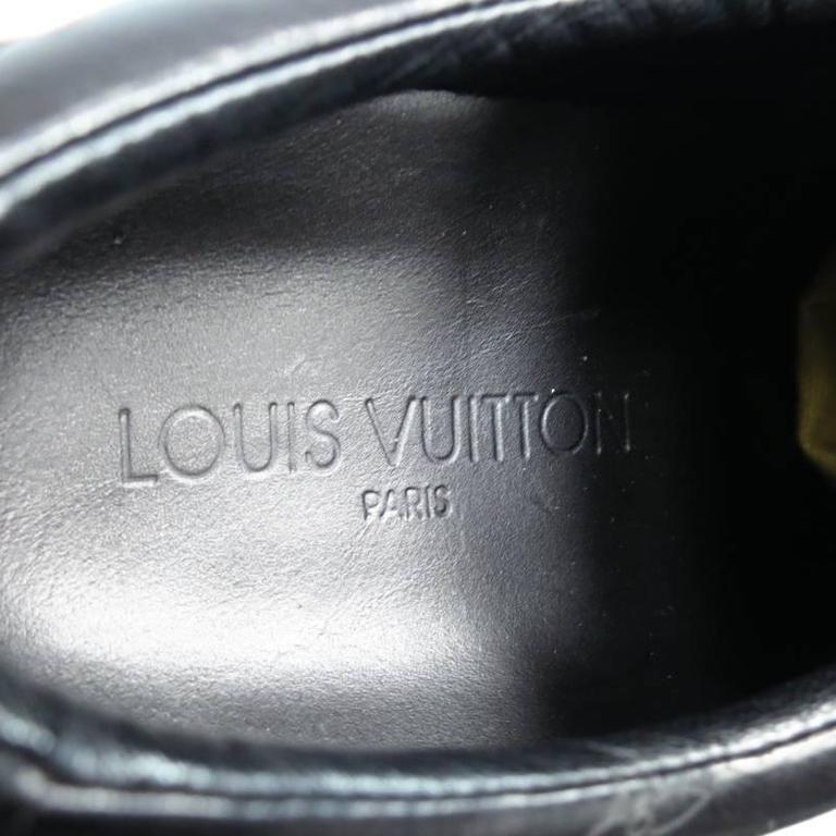 Men's LOUIS VUITTON Size 7.5US Black Leather Monogram Thick Sole ...