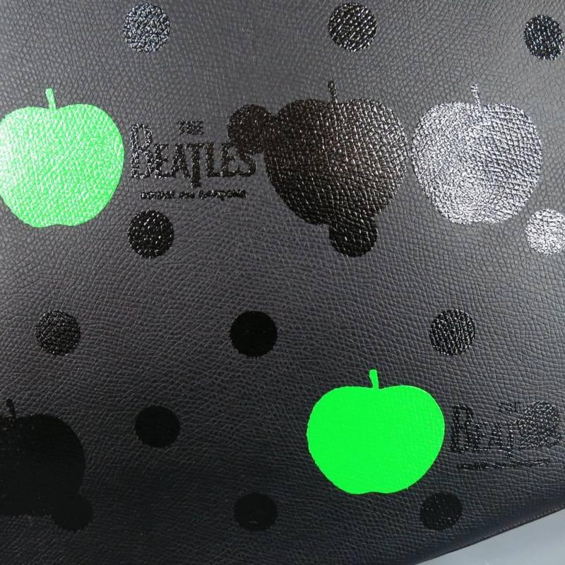 COMME des GARCONS x THE BEATLES Black Polka Dot & Green Apple Canvas Tote Bag  2