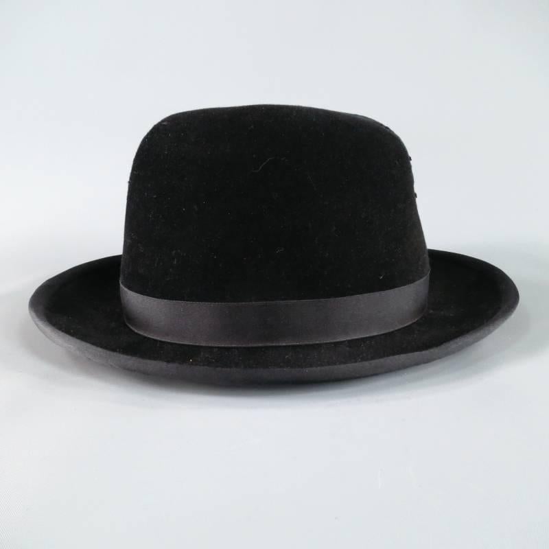ROD KEENAN Black Felt Hook & Eye Detail Bowler Hat 3