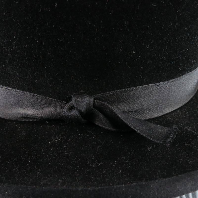 ROD KEENAN Black Felt Hook & Eye Detail Bowler Hat 6