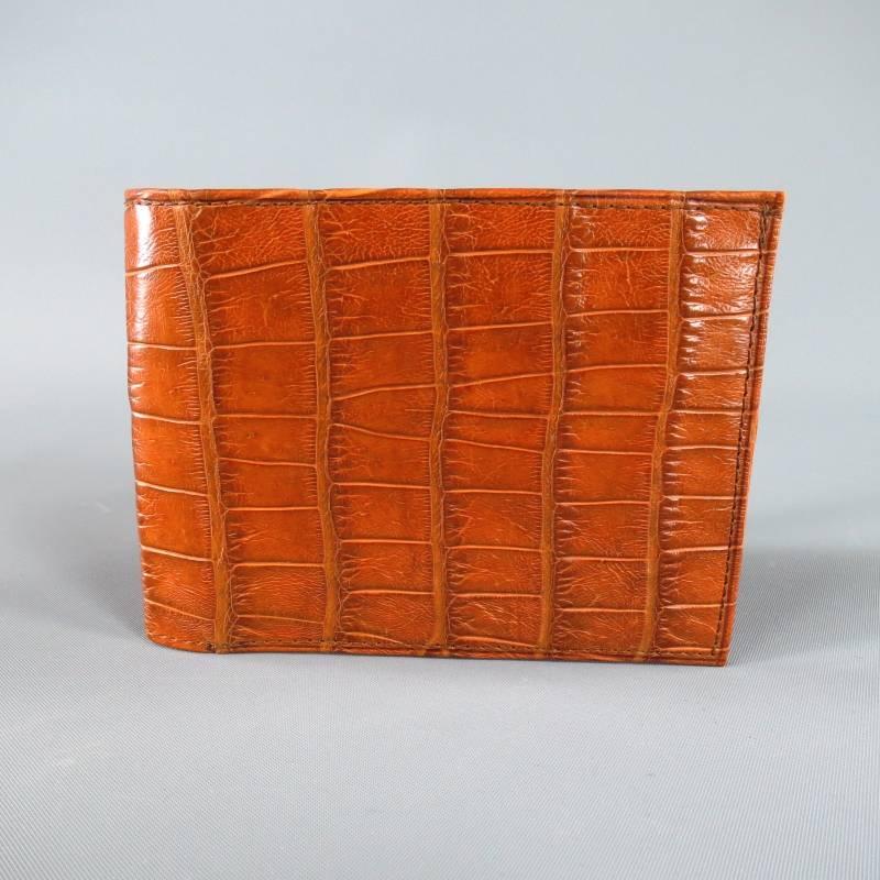 MOORE & GILES Brand New Tan Alligator Skin Men's Wallet 2
