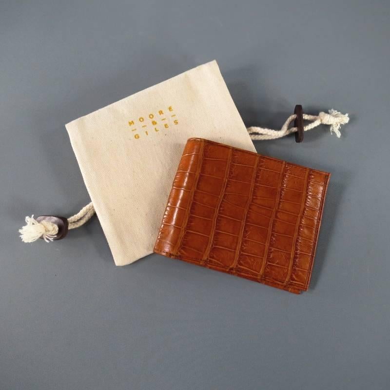 Women's or Men's MOORE & GILES Brand New Tan Alligator Skin Men's Wallet
