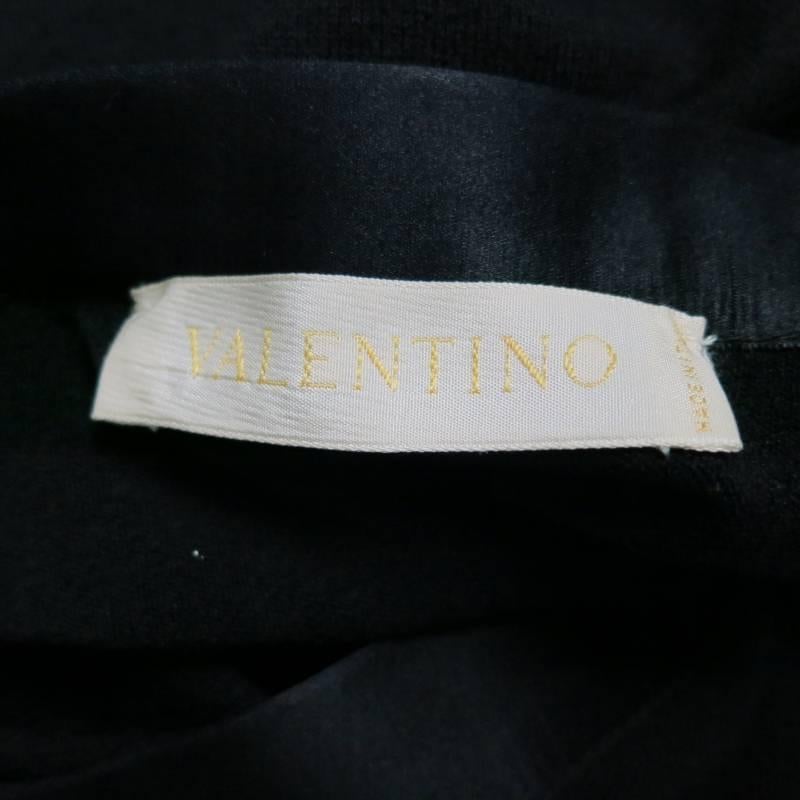 Women's VALENTINO Size M Black Wool Blend Lower Back V Dress Top