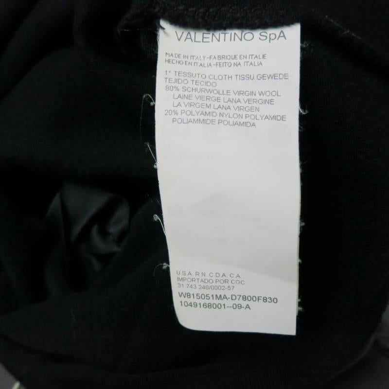 VALENTINO Size M Black Wool Blend Lower Back V Dress Top In Excellent Condition In San Francisco, CA