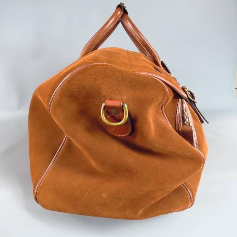 RALPH LAUREN Purple Label Brown Suede Buckle Travel bag at 1stDibs