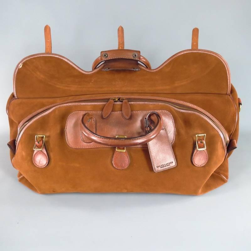 RALPH LAUREN Purple Label Brown Suede Buckle Travel bag at 1stdibs