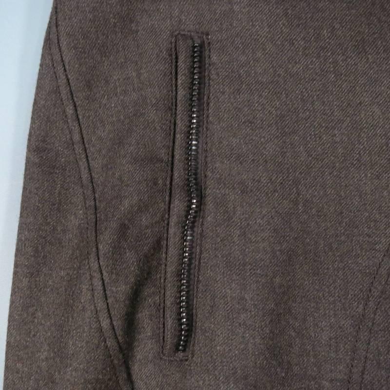 NEIL BARRETT Size 32 Olive Wool Zip Riding Detail Casual Pants In Excellent Condition In San Francisco, CA