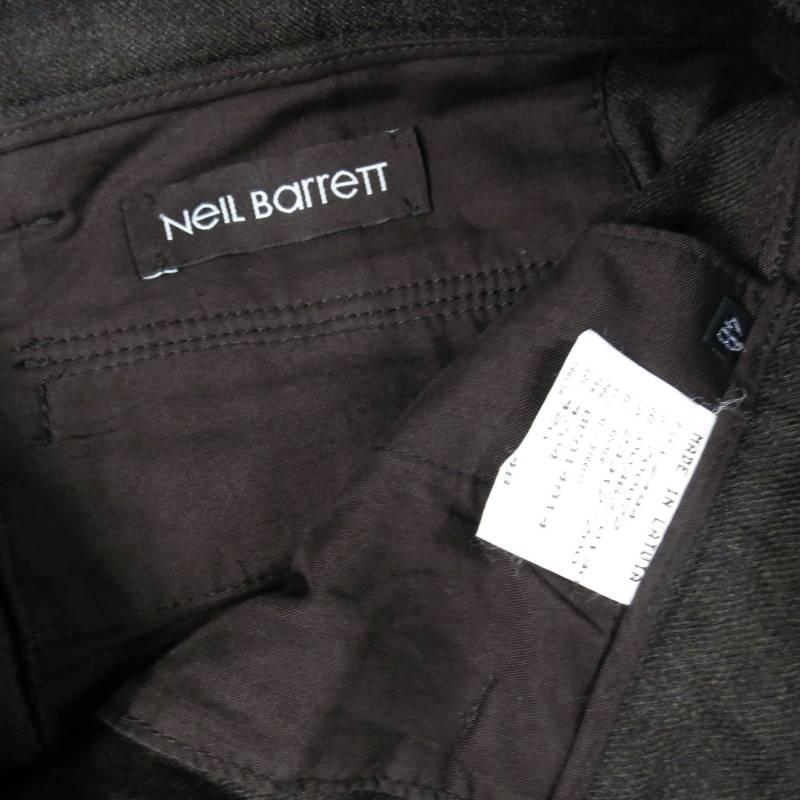 NEIL BARRETT Size 32 Olive Wool Zip Riding Detail Casual Pants 3