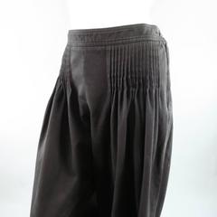 CHANEL Size 8 Charcoal Cotton Pleated Wide Leg Dress Pants S 2003