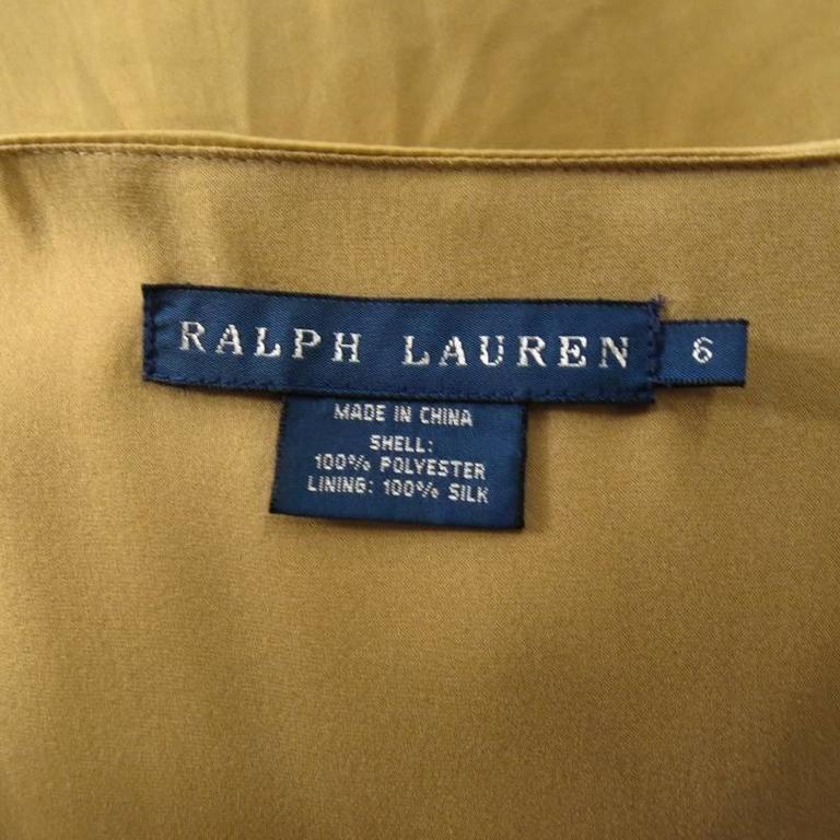 RALPH LAUREN Size 6 Gold Silk Lined Satin Wrap Maxi Dress at 1stDibs ...