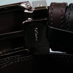 CARTIER Black & Brown Dual Tone Reversible Leather Belt Silver Buckle
