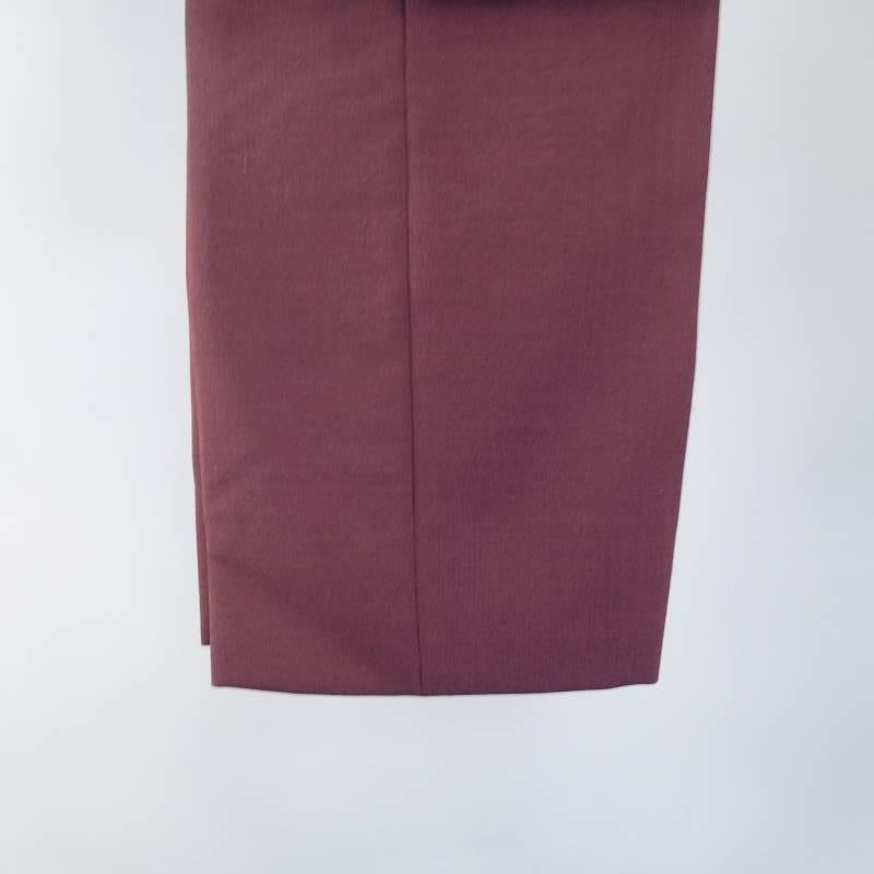 PRADA 36 Regular Burgundy Mohair / Wool Slim Notch Lapel 31 30 Suit 4