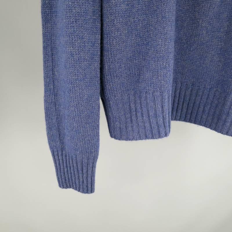 PRADA Size XS Blue & Black Color Blocked Wool Sweater 1