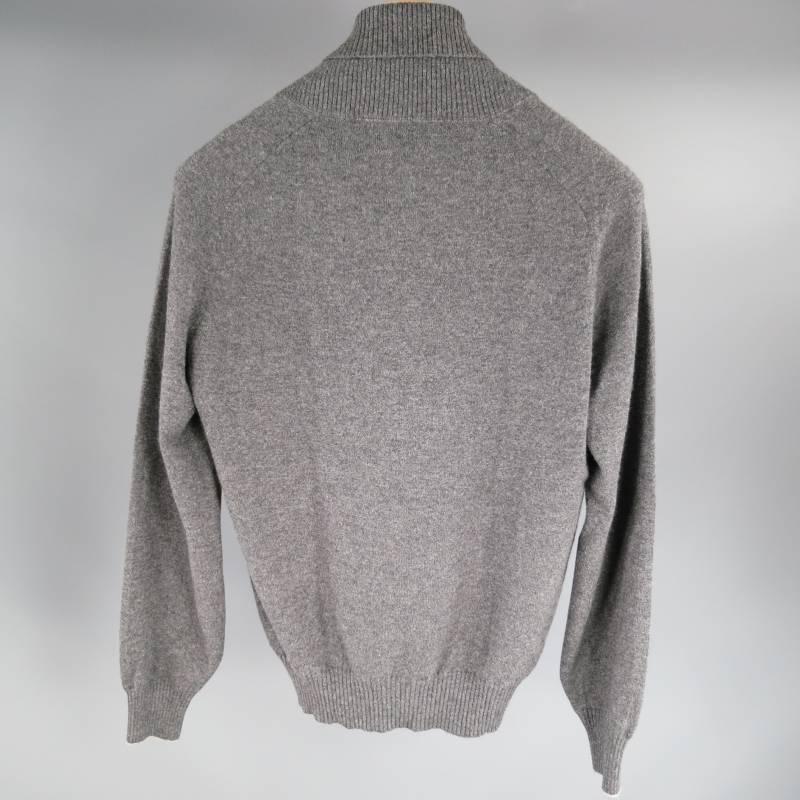 BRUNELLO CUCINELLI Men's Size XS Gray Cashmere Shawl Collar Pullover 3