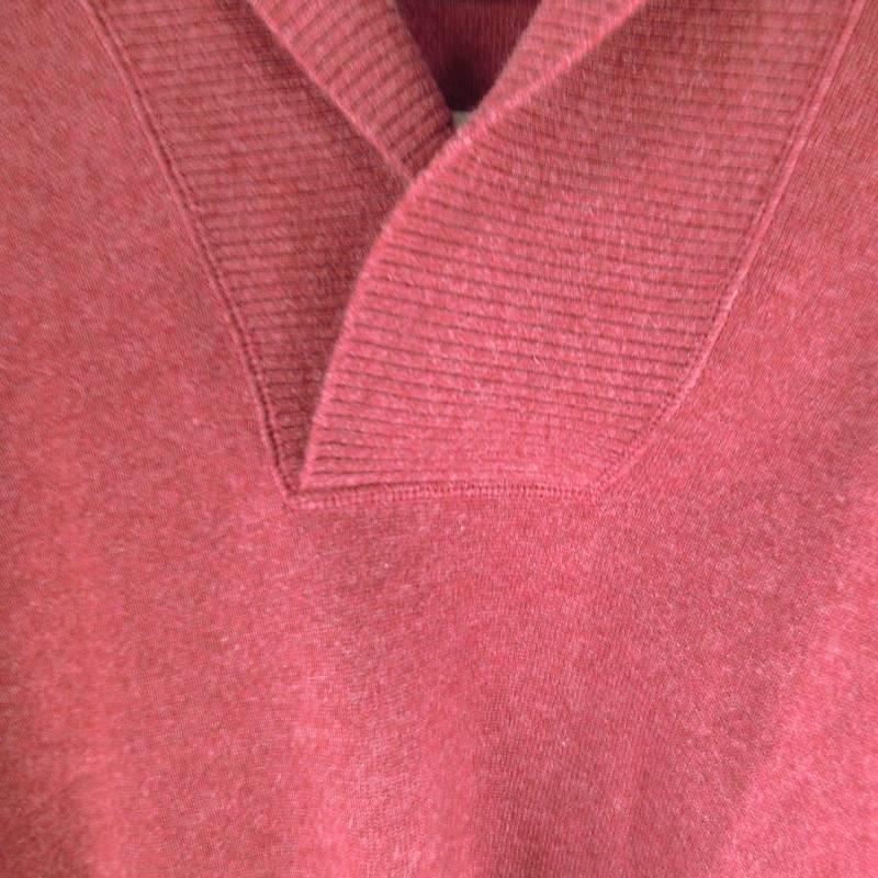 BRUNELLO CUCINELLI Men's Size XS Red Cashmere Shawl Collar Pullover 1