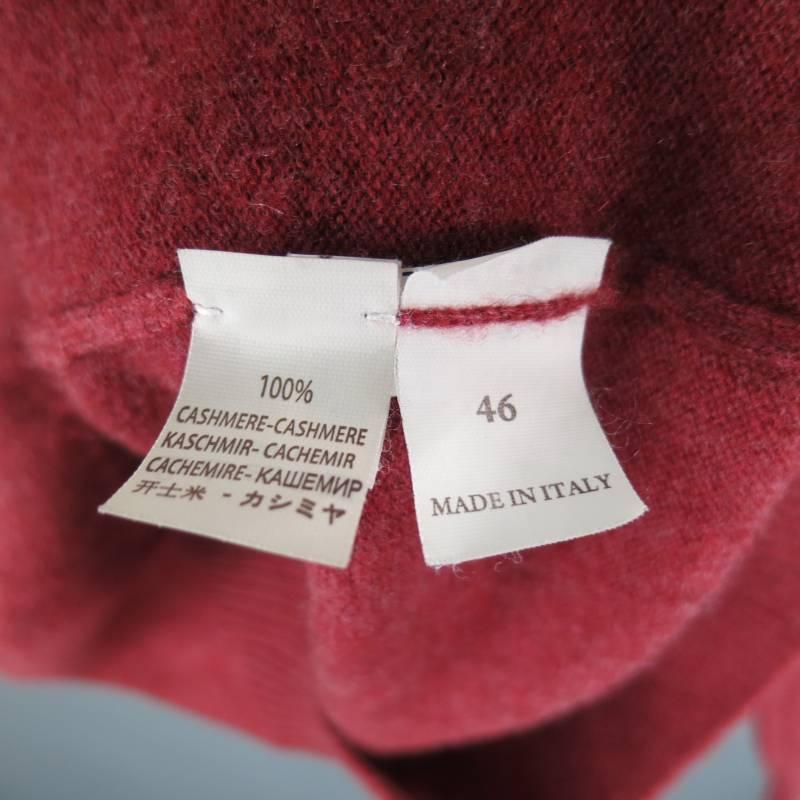 BRUNELLO CUCINELLI Men's Size XS Red Cashmere Shawl Collar Pullover 4