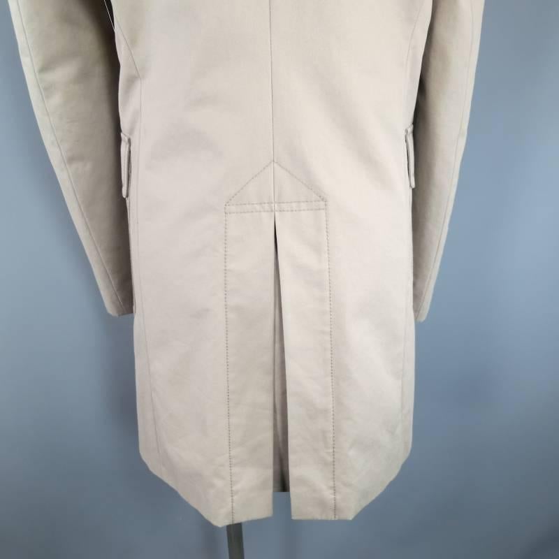 GUCCI Men's 38 Beige Cotton Double Breasted Military Pocket Trenchcoat 4