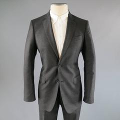 BURBERRY LONDON 38 Regular Charcoal Wool Notch Lapel 33 30 Suit