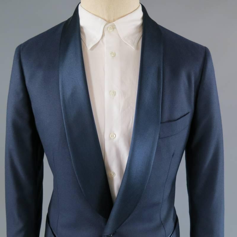 navy tuxedo shawl collar