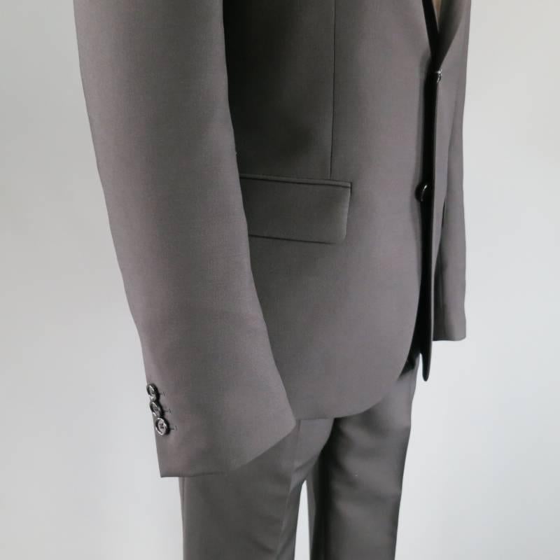 ALEXANDER MCQUEEN 38 Regular Black Wool / Mohair Notch Lapel Collar 32 36 Suit 2