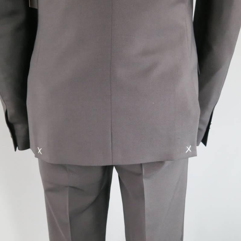 ALEXANDER MCQUEEN 38 Regular Black Wool / Mohair Notch Lapel Collar 32 36 Suit 5