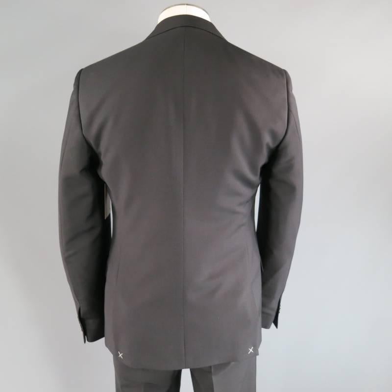 ALEXANDER MCQUEEN 38 Regular Black Wool / Mohair Notch Lapel Collar 32 36 Suit 3