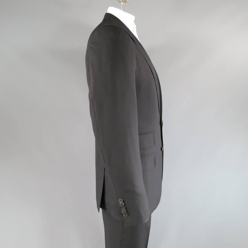 TOM FORD 42 Long Black Wool Notch Lapel 33 32 Suit 1