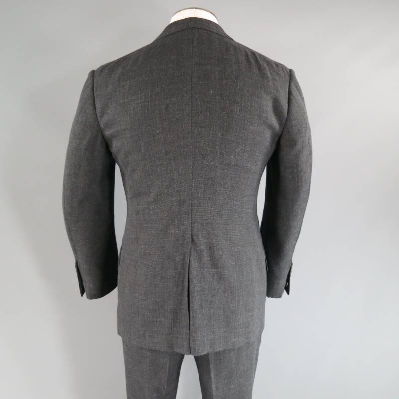 Men's TOM FORD 38 Regular Charcoal Wool Blend 3-Piece 32 28 Suit