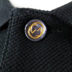 GUCCI Size S Black Pique Green Snake & Gold Bee Applique Collar POLO